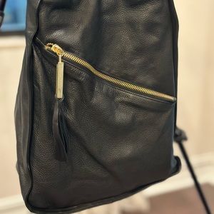 Kelsi Dagger Black Leather Diagonal Hobo Bag Black - Women